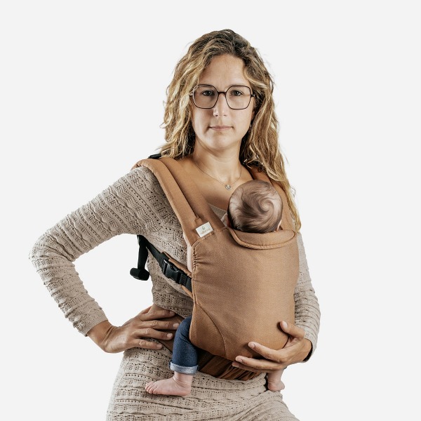 Guizy Brun Sarrasin - Porte-bébé physiologique sans plis